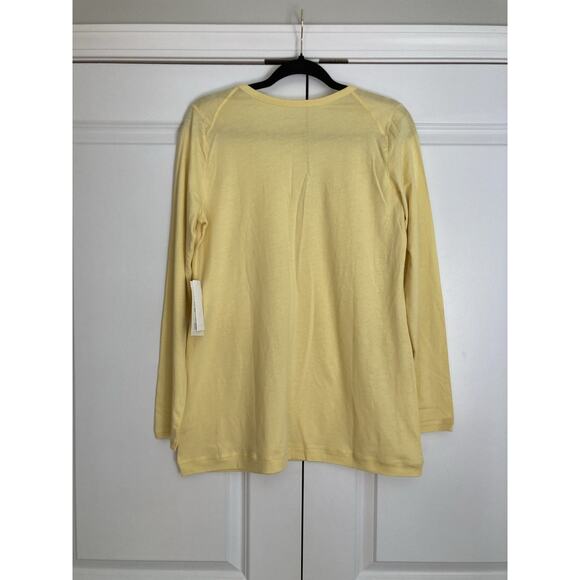 Eileen Fisher Women Small V Neck Elongated Jacket Sunshine Organic Cotton Jersey - Picture 7 of 9